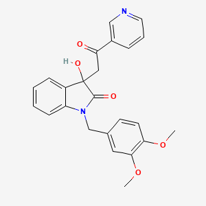 molecular formula C24H22N2O5 B4132199 1-(3,4-dimethoxybenzyl)-3-hydroxy-3-[2-oxo-2-(3-pyridinyl)ethyl]-1,3-dihydro-2H-indol-2-one 