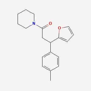 molecular formula C19H23NO2 B4132206 1-[3-(2-furyl)-3-(4-methylphenyl)propanoyl]piperidine 