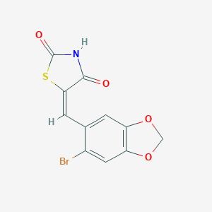 molecular formula C11H6BrNO4S B413221 (E)-5-((6-bromobenzo[d][1,3]dioxol-5-yl)methylene)thiazolidine-2,4-dione 