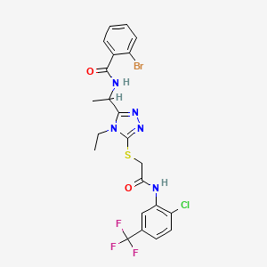2-bromo-N-(1-{5-[(2-{[2-chloro-5-(trifluoromethyl)phenyl]amino}-2-oxoethyl)thio]-4-ethyl-4H-1,2,4-triazol-3-yl}ethyl)benzamide