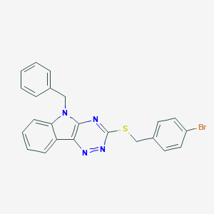 molecular formula C23H17BrN4S B413222 5-benzyl-3-[(4-bromobenzyl)sulfanyl]-5H-[1,2,4]triazino[5,6-b]indole CAS No. 312603-38-6