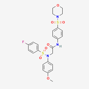 molecular formula C25H26FN3O7S2 B4132227 N~2~-[(4-fluorophenyl)sulfonyl]-N~2~-(4-methoxyphenyl)-N~1~-[4-(4-morpholinylsulfonyl)phenyl]glycinamide 