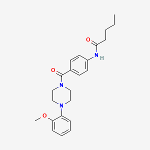molecular formula C23H29N3O3 B4132239 N-(4-{[4-(2-methoxyphenyl)-1-piperazinyl]carbonyl}phenyl)pentanamide 