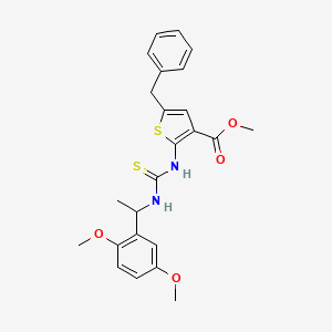 molecular formula C24H26N2O4S2 B4132246 methyl 5-benzyl-2-[({[1-(2,5-dimethoxyphenyl)ethyl]amino}carbonothioyl)amino]-3-thiophenecarboxylate 