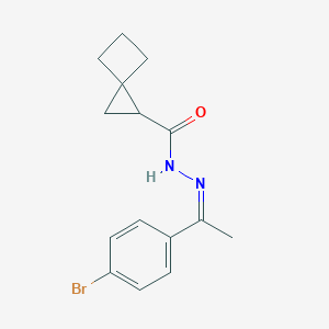 molecular formula C15H17BrN2O B413226 N'-[1-(4-bromophenyl)ethylidene]spiro[2.3]hexane-1-carbohydrazide 