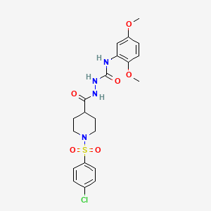 2-({1-[(4-chlorophenyl)sulfonyl]-4-piperidinyl}carbonyl)-N-(2,5-dimethoxyphenyl)hydrazinecarboxamide