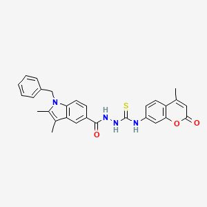 molecular formula C29H26N4O3S B4132272 2-[(1-benzyl-2,3-dimethyl-1H-indol-5-yl)carbonyl]-N-(4-methyl-2-oxo-2H-chromen-7-yl)hydrazinecarbothioamide 