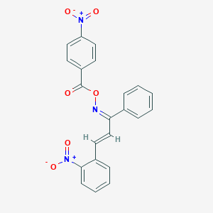 molecular formula C22H15N3O6 B413228 (4-nitrophenyl)({[(1Z,2E)-3-(2-nitrophenyl)-1-phenylprop-2-en-1-ylidene]amino}oxy)methanone 