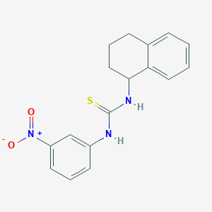 molecular formula C17H17N3O2S B4132289 N-(3-nitrophenyl)-N'-(1,2,3,4-tetrahydro-1-naphthalenyl)thiourea 