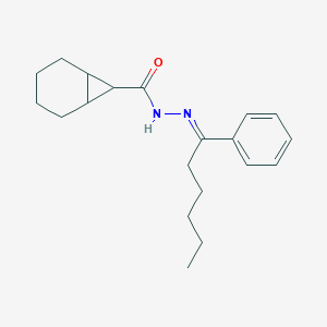 molecular formula C20H28N2O B413230 N'-(1-phenylhexylidene)bicyclo[4.1.0]heptane-7-carbohydrazide 