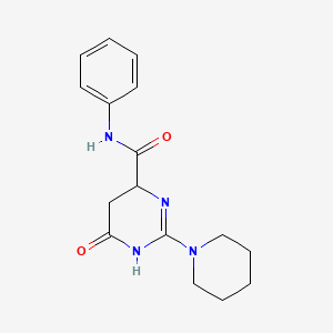 molecular formula C16H20N4O2 B4132310 6-oxo-N-phenyl-2-(1-piperidinyl)-3,4,5,6-tetrahydro-4-pyrimidinecarboxamide 