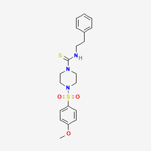 molecular formula C20H25N3O3S2 B4132327 4-[(4-methoxyphenyl)sulfonyl]-N-(2-phenylethyl)-1-piperazinecarbothioamide 