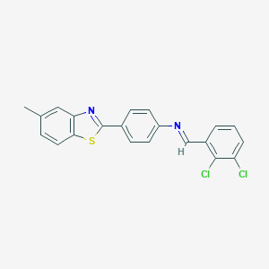 molecular formula C21H14Cl2N2S B413234 N-(2,3-dichlorobenzylidene)-N-[4-(5-methyl-1,3-benzothiazol-2-yl)phenyl]amine 