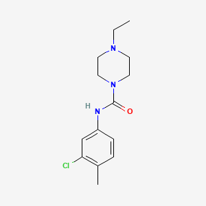 molecular formula C14H20ClN3O B4132350 N-(3-chloro-4-methylphenyl)-4-ethyl-1-piperazinecarboxamide 
