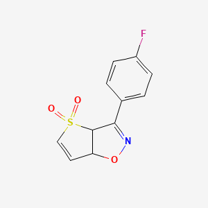 molecular formula C11H8FNO3S B4132361 3-(4-fluorophenyl)-3a,6a-dihydrothieno[2,3-d]isoxazole 4,4-dioxide 