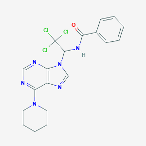 molecular formula C19H19Cl3N6O B413237 N-[2,2,2-trichloro-1-(6-piperidin-1-ylpurin-9-yl)ethyl]benzamide CAS No. 303024-29-5
