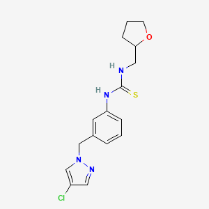 molecular formula C16H19ClN4OS B4132389 N-{3-[(4-chloro-1H-pyrazol-1-yl)methyl]phenyl}-N'-(tetrahydro-2-furanylmethyl)thiourea 