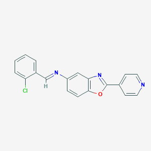 molecular formula C19H12ClN3O B413240 N-(2-chlorobenzylidene)-N-[2-(4-pyridinyl)-1,3-benzoxazol-5-yl]amine 