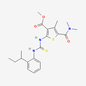 molecular formula C21H27N3O3S2 B4132401 methyl 2-({[(2-sec-butylphenyl)amino]carbonothioyl}amino)-5-[(dimethylamino)carbonyl]-4-methyl-3-thiophenecarboxylate 