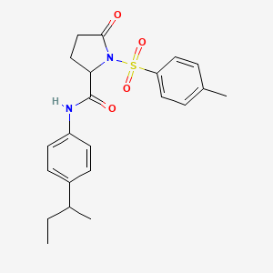molecular formula C22H26N2O4S B4132402 N-(4-sec-butylphenyl)-1-[(4-methylphenyl)sulfonyl]-5-oxoprolinamide 