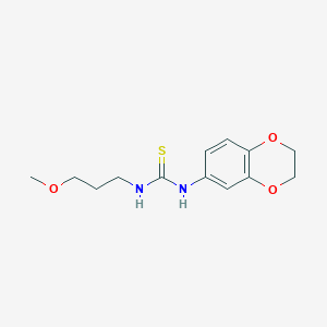 molecular formula C13H18N2O3S B4132410 N-(2,3-dihydro-1,4-benzodioxin-6-yl)-N'-(3-methoxypropyl)thiourea 