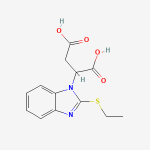 molecular formula C13H14N2O4S B4132421 2-[2-(ethylthio)-1H-benzimidazol-1-yl]succinic acid 
