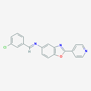molecular formula C19H12ClN3O B413243 N-(3-chlorobenzylidene)-N-[2-(4-pyridinyl)-1,3-benzoxazol-5-yl]amine 