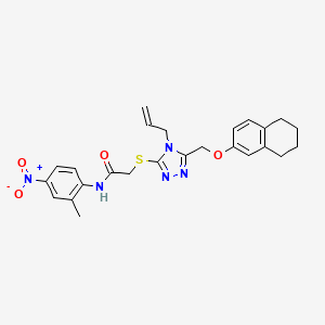 2-({4-allyl-5-[(5,6,7,8-tetrahydro-2-naphthalenyloxy)methyl]-4H-1,2,4-triazol-3-yl}thio)-N-(2-methyl-4-nitrophenyl)acetamide