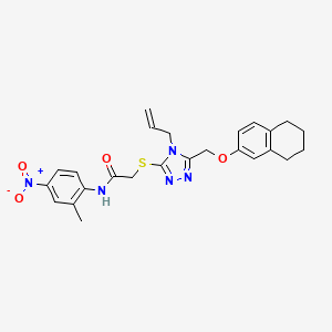 molecular formula C25H27N5O4S B4132467 2-({4-allyl-5-[(5,6,7,8-tetrahydro-2-naphthalenyloxy)methyl]-4H-1,2,4-triazol-3-yl}thio)-N-(2-methyl-4-nitrophenyl)acetamide 