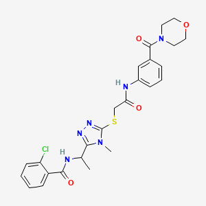 2-chloro-N-(1-{4-methyl-5-[(2-{[3-(4-morpholinylcarbonyl)phenyl]amino}-2-oxoethyl)thio]-4H-1,2,4-triazol-3-yl}ethyl)benzamide