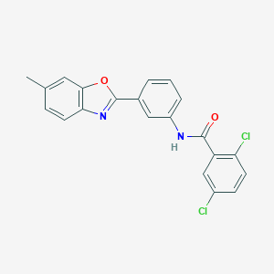 molecular formula C21H14Cl2N2O2 B413249 2,5-dichloro-N-[3-(6-methyl-1,3-benzoxazol-2-yl)phenyl]benzamide 