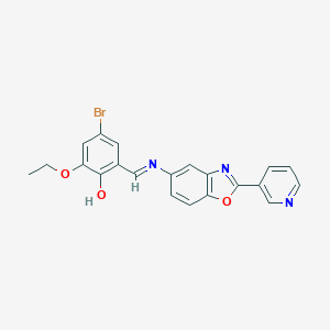 4-Bromo-2-ethoxy-6-({[2-(3-pyridinyl)-1,3-benzoxazol-5-yl]imino}methyl)phenol