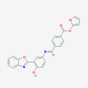 molecular formula C25H16N2O5 B413252 2-Furyl 4-({[3-(1,3-benzoxazol-2-yl)-4-hydroxyphenyl]imino}methyl)benzoate 