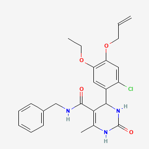 molecular formula C24H26ClN3O4 B4132535 4-[4-(allyloxy)-2-chloro-5-ethoxyphenyl]-N-benzyl-6-methyl-2-oxo-1,2,3,4-tetrahydro-5-pyrimidinecarboxamide 