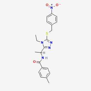 N-(1-{4-ethyl-5-[(4-nitrobenzyl)thio]-4H-1,2,4-triazol-3-yl}ethyl)-4-methylbenzamide