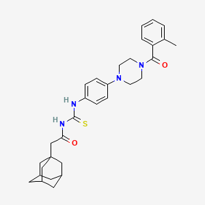 molecular formula C31H38N4O2S B4132544 2-(1-adamantyl)-N-[({4-[4-(2-methylbenzoyl)-1-piperazinyl]phenyl}amino)carbonothioyl]acetamide 