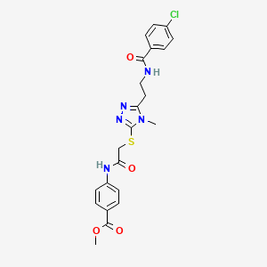 methyl 4-({[(5-{2-[(4-chlorobenzoyl)amino]ethyl}-4-methyl-4H-1,2,4-triazol-3-yl)thio]acetyl}amino)benzoate