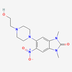 molecular formula C15H21N5O4 B4132566 5-[4-(2-hydroxyethyl)-1-piperazinyl]-1,3-dimethyl-6-nitro-1,3-dihydro-2H-benzimidazol-2-one 
