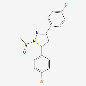 1-acetyl-5-(4-bromophenyl)-3-(4-chlorophenyl)-4,5-dihydro-1H-pyrazole