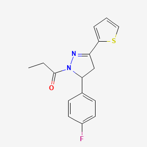 5-(4-fluorophenyl)-1-propionyl-3-(2-thienyl)-4,5-dihydro-1H-pyrazole