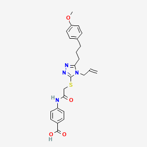 molecular formula C24H26N4O4S B4132609 4-{[({4-allyl-5-[3-(4-methoxyphenyl)propyl]-4H-1,2,4-triazol-3-yl}thio)acetyl]amino}benzoic acid 