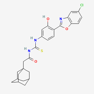 molecular formula C26H26ClN3O3S B4132646 2-(1-adamantyl)-N-({[4-(5-chloro-1,3-benzoxazol-2-yl)-3-hydroxyphenyl]amino}carbonothioyl)acetamide 