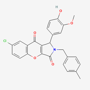 molecular formula C26H20ClNO5 B4132651 7-chloro-1-(4-hydroxy-3-methoxyphenyl)-2-(4-methylbenzyl)-1,2-dihydrochromeno[2,3-c]pyrrole-3,9-dione 