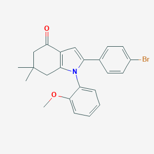molecular formula C23H22BrNO2 B413266 2-(4-bromophenyl)-1-(2-methoxyphenyl)-6,6-dimethyl-1,5,6,7-tetrahydro-4H-indol-4-one 