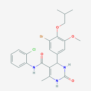 molecular formula C23H25BrClN3O4 B4132666 4-(3-bromo-4-isobutoxy-5-methoxyphenyl)-N-(2-chlorophenyl)-6-methyl-2-oxo-1,2,3,4-tetrahydro-5-pyrimidinecarboxamide 