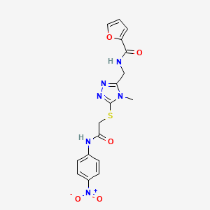 molecular formula C17H16N6O5S B4132681 N-{[4-methyl-5-({2-[(4-nitrophenyl)amino]-2-oxoethyl}thio)-4H-1,2,4-triazol-3-yl]methyl}-2-furamide 
