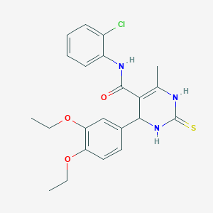 molecular formula C22H24ClN3O3S B4132684 N-(2-chlorophenyl)-4-(3,4-diethoxyphenyl)-6-methyl-2-thioxo-1,2,3,4-tetrahydro-5-pyrimidinecarboxamide 
