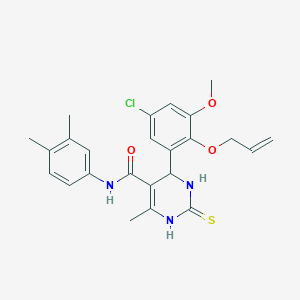 molecular formula C24H26ClN3O3S B4132697 4-[2-(allyloxy)-5-chloro-3-methoxyphenyl]-N-(3,4-dimethylphenyl)-6-methyl-2-thioxo-1,2,3,4-tetrahydro-5-pyrimidinecarboxamide 
