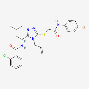 molecular formula C25H27BrClN5O2S B4132727 N-{1-[4-allyl-5-({2-[(4-bromophenyl)amino]-2-oxoethyl}thio)-4H-1,2,4-triazol-3-yl]-3-methylbutyl}-2-chlorobenzamide 