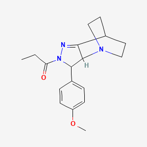 molecular formula C18H23N3O2 B4132730 3-(4-methoxyphenyl)-4-propionyl-1,4,5-triazatricyclo[5.2.2.0~2,6~]undec-5-ene 